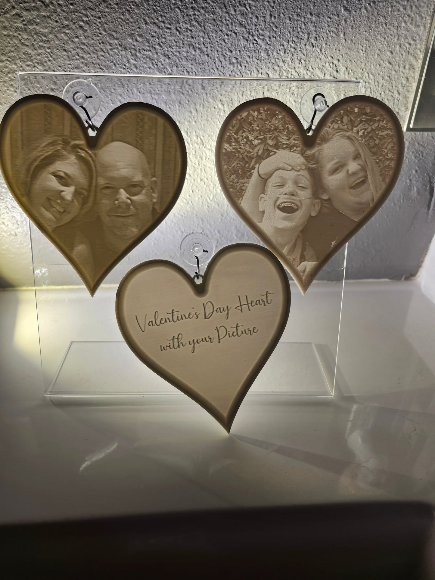 Heart shaped lithophane window catcher